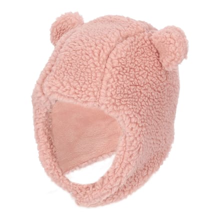 Sarlini - Baby muts winter - Teddy Wol - 0/6 M - Licht Roze