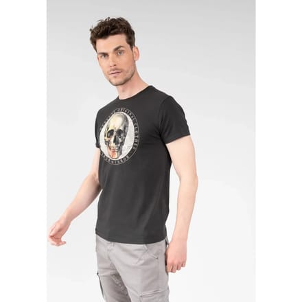 DEELUXE T-shirt met foto van een schedel JACK Charcoal