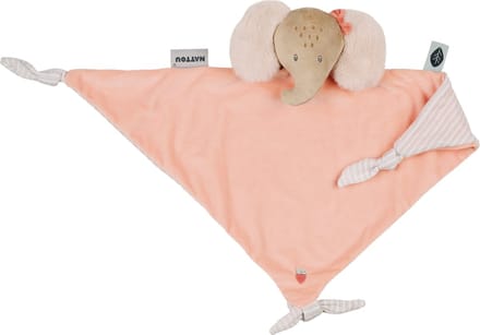 Nattou FLO, ERNEST & OLI Maxi Knuffeldoekje - Olifant - 62 cm - Roze