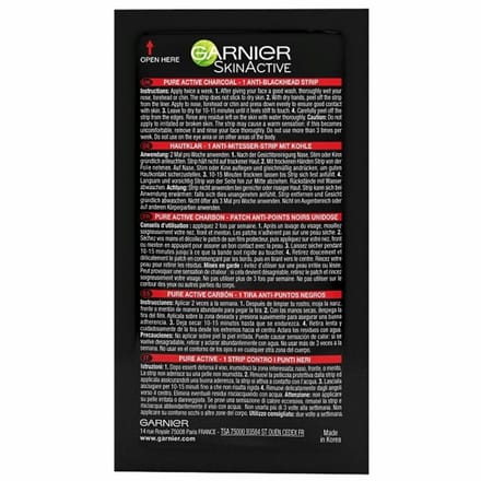 Garnier - SkinActive Pure Active Charcoal Neusstrips - 3 x 4 stuks - Voordeelverpakking