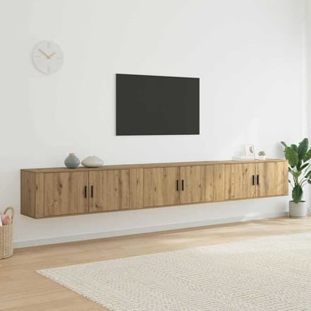 vidaXL Wandtv-kast Set 3 st Artisan Eiken Bewerkt hout