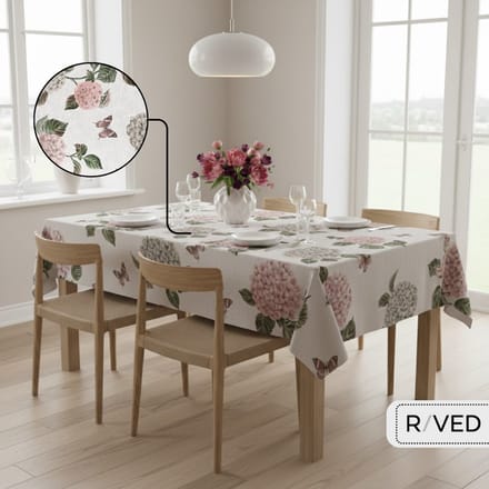 Raved Tafelzeil – 140 cm x 100 cm – Hortensia Roze – PVC – Afwasbaar