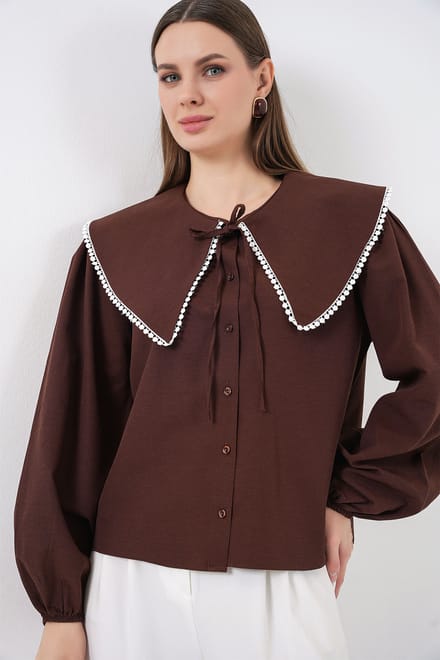 Poplin Baby Kraagshirt met Strik