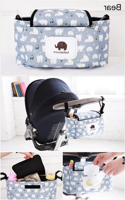 Stroller Organizer Pram Bag Baby Buggy Wrapping Bag Universal Multifunctional Storage Bag Stroller Organizer with Zipper Stroller Accessories from Guizen Bär