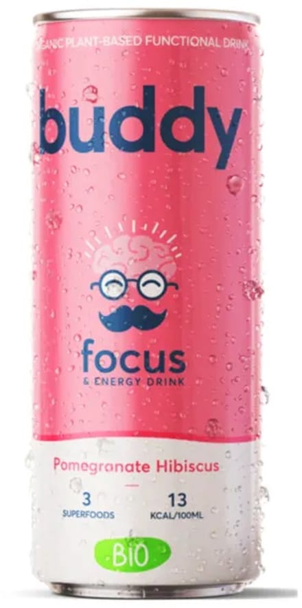 Buddy Pomegranate Hibiscus Bio Blikje (12x 250 ml)