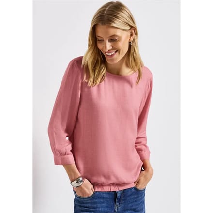 Gemêleerde blouse met ronde hals