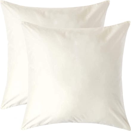 Homescapes Luxe Satijn Kussensloop 80x80 cm – Crème – Set van 2 – 100% Egyptisch Katoen Satijn – Draaddichtheid 1000