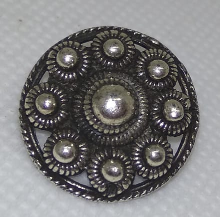 6 stuks, Zeeuwse knoop plat, kleding knoop verzilverd