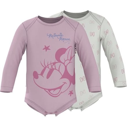LUPILU Set van 2 baby rompers (roze/wit, 62-68)
