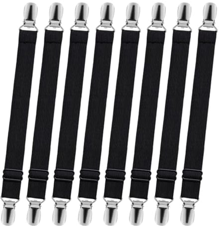 Lakenspanners Set - Elastische Banden - Bed Dicht Houden - Verstelbaar Ontwerp - 8 Stuks - Zwart