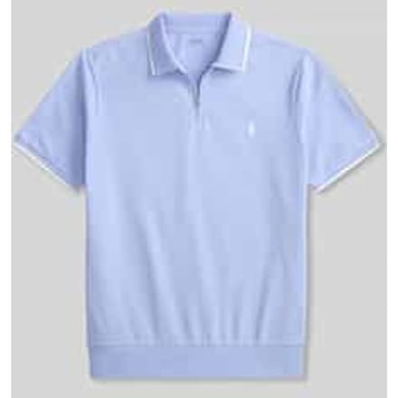 regular fit poloshirt van katoenmix met ritssluiting
