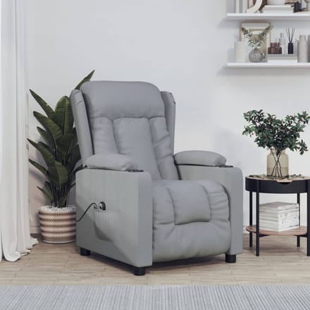 vidaXL - Fauteuil - elektrisch - verstelbaar - stof - lichtgrijs