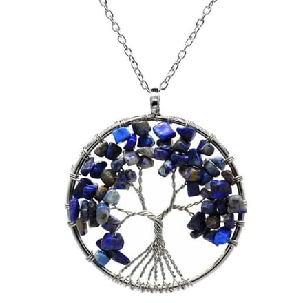 Fako Bijoux® - Ketting - Chakra Reiki - Levensboom XL - Lapis Lazuli - Blauw