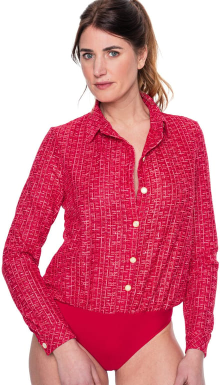 Louisa Bracq Tweegy Blouse Body Rouge A Levres Rood 42