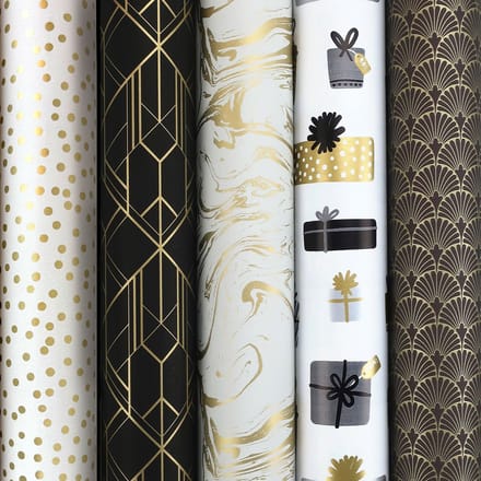 Gatsby 2 cadeaupapier - assortiment inpakpapier - 2 meter x 70 cm - 5 rollen