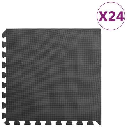 vidaXL - Vloermatten - 24 - st - 8,64 - ㎡ - EVA-schuim - zwart
