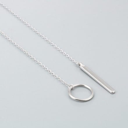 Jumalu ketting choker cirkel en staaf - zilverkleurig