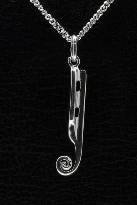 Zilveren Friese doorloper schaats ketting hanger