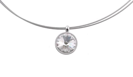 Behave - Ketting met glaskristal hanger - Nikkelvrij - 43 cm
