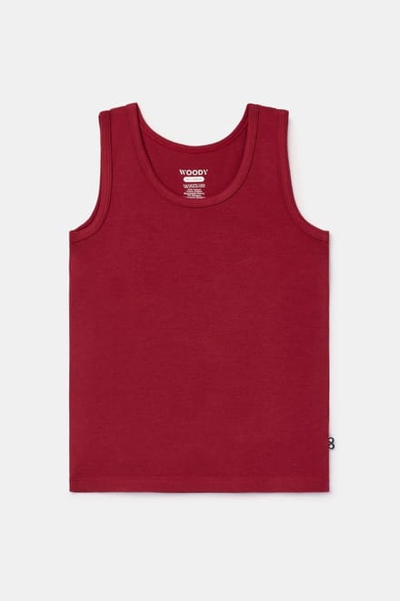 Woody jongens singlet bordeaux 3 jaar