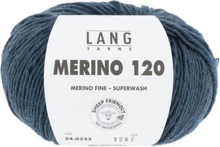 Lang Yarns Merino 120 - 233 petrol mix - Merinowol Garen