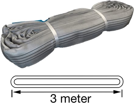 TETRA Tools - RS-4T3M - Polyester rondstrop - Werklast 4 ton - Lengte 3M - Ronde Hijsband - Grijs