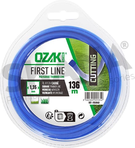 Blister vierkante nylondraad OZAKI - Lengte: 136 m, Ø: 1,35mm