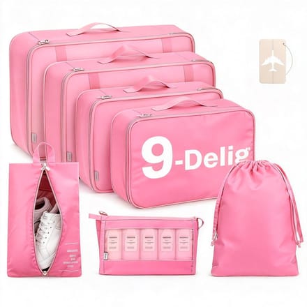 BOTC Packing Cubes Set 9-Delig - koffer organizer set - koffer organizer - Kleding organizer voor koffers, tassen en backpack - Roze