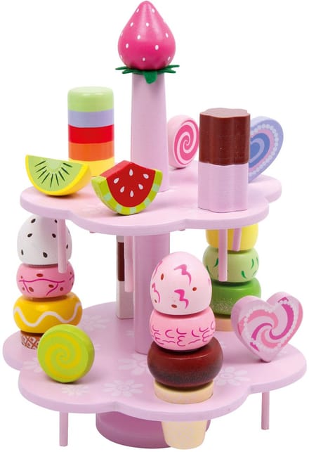 Small Foot - Houten Etagere met Speeleten Snoep, 22dlg.