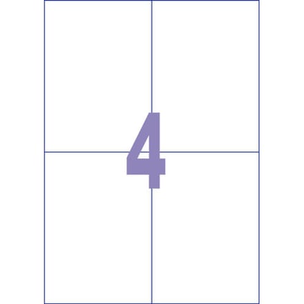 Kangaro etiket - inkjet/laser/kopieer - 105x148mm - 25 vel - 4 stickers per vel