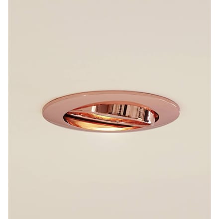 Prios plafond inbouwlamp Fibur, koper, aluminium, Ø 8,2 cm