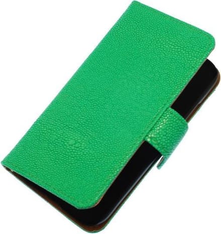 Groen Ribbel booktype wallet cover hoesje voor HTC One M9