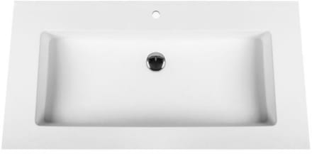 Bagnotti Beta Solid Surface Enkele Wastafel - 80cm - Acryl Wit