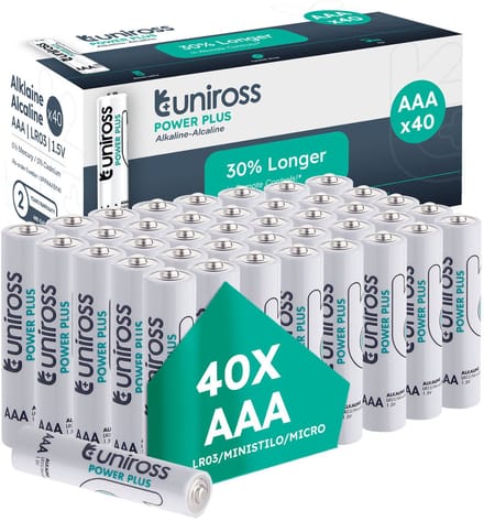 Uniross LR03 AAA Power Plus Alkaline AAA Battery Box 40