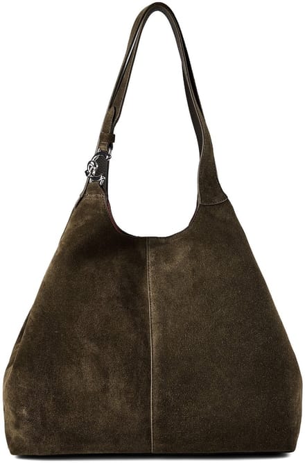 COCCINELLE Leren schoudertas C-Easy Suede Handbag Fango / Fango donkergroen