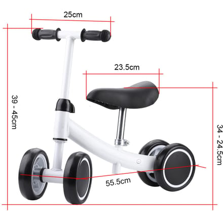 Balans Training Mini Fiets Scooter Looprek Scooters voor 12 Jaar Oude Baby (Wit) black