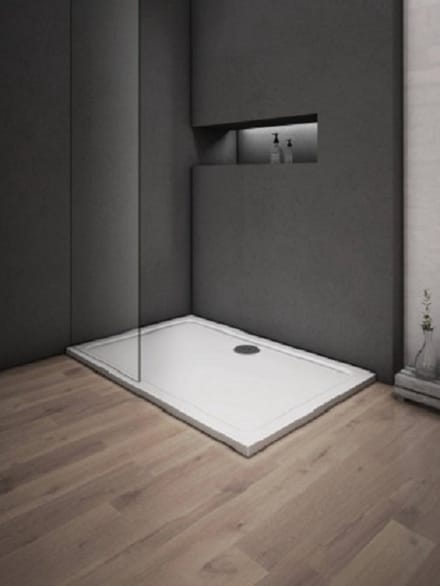Serie Daisy - Douchebak- Wit - 100x80 - Rechthoek - Polystone - Excl. Sifon Daisy