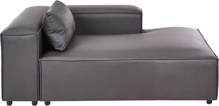 BRANDE - Chaise longue - Zwart - Linkszijdig - Polyester