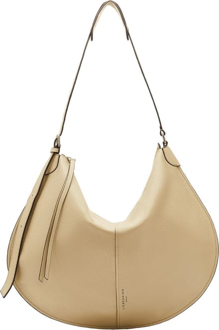 LIEBESKIND BERLIN Leren Schoudertas Heavy Pebble Naomi Hobo Oat Beige