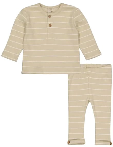 Levv Jongens kledingset: Shirt en broek beige maat 74