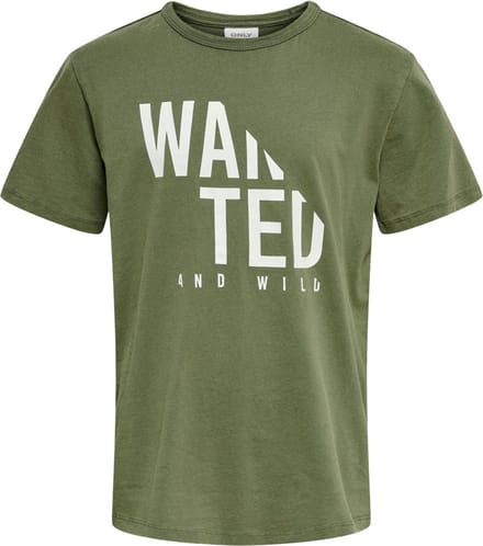 Only t-shirt jongens - groen - KOBluke - maat 122/128
