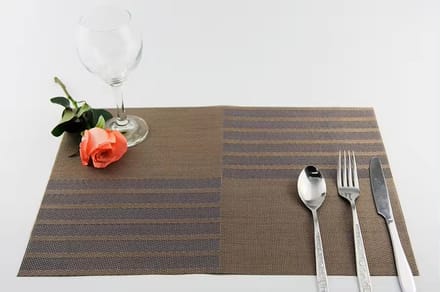 Placemats - Rechthoek - 4 Stuks - Onderlegger - Luxe Uitstraling - Blauw - 30 x 45 - Glans - Zijde .