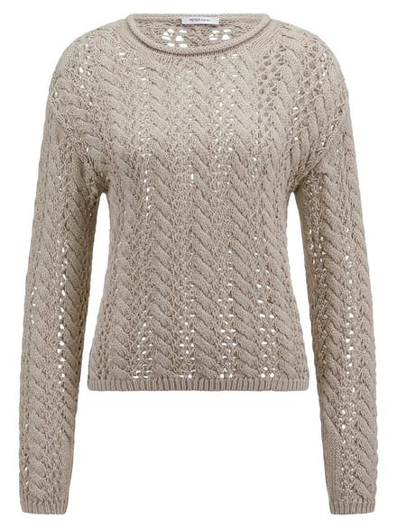 Trui ronde hals Van Peter Hahn beige