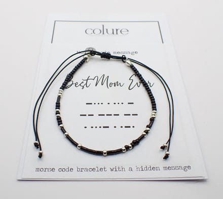 Colure® morse code armband glanzendzwart Best Mom Ever
