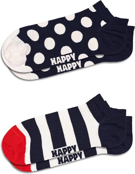 Happy Socks Big Dot Stripe Low Sock (2-pack) - unisex sokken - Unisex - Maat: 41 - 46
