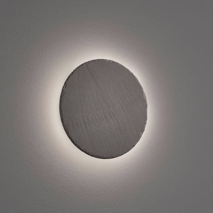 Trio Lighting LED wandlamp Raven van leisteen, rond