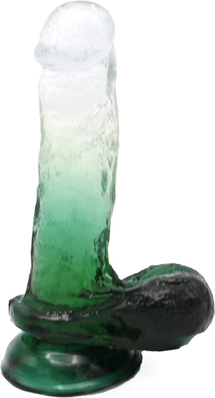 Kiotos Cox Color - Gekleurde Dildo 07 - 18 x 4 cm - Transparant/Groen