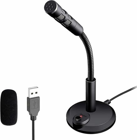 USB Desktop Microfoon met Mute Knop en LED - Plug & Play voor PC, Laptop, Gaming, Streaming en Podcast