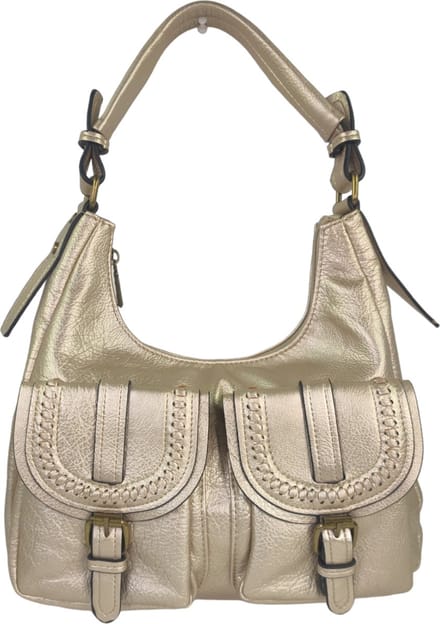 Mandoline - trendy handtas / schoudertas - met verstelbare en afneembare schouderriem - goud