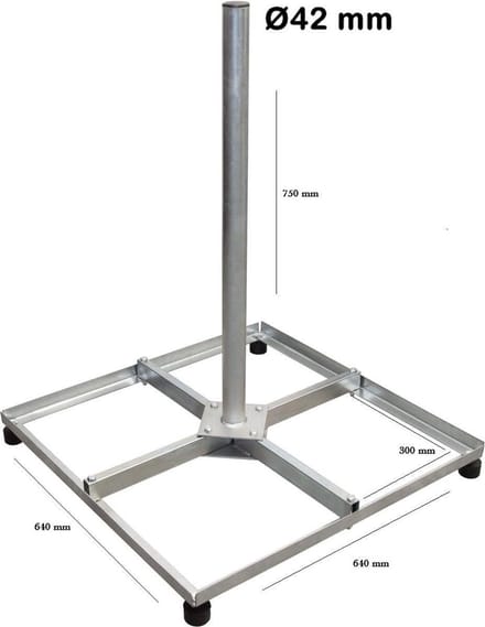 Xsarius Tegelvoet 30x30 staal Demontabel 42 Ø 75cm hoog